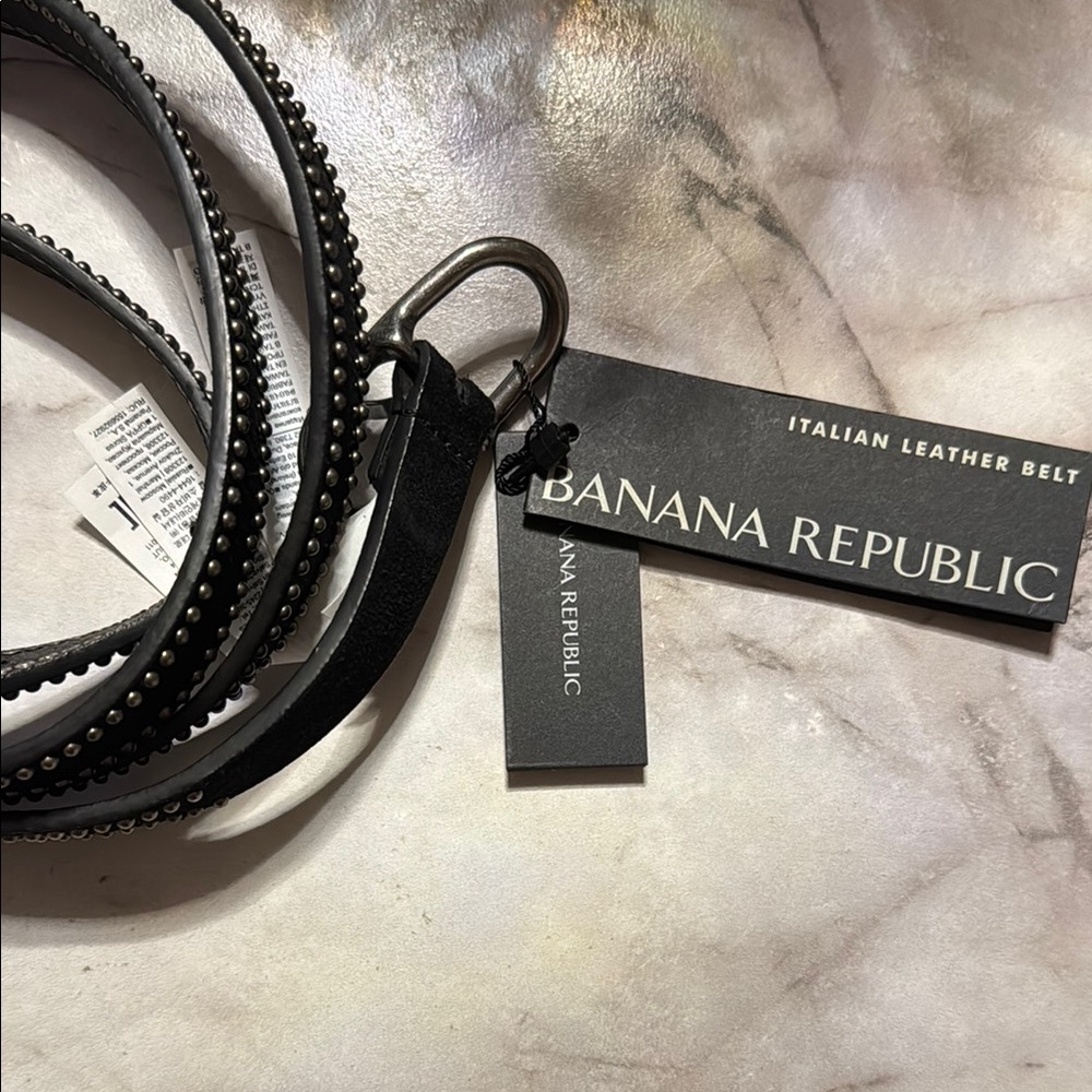 Banana Republic Black Suede/Leather Belt with Silver Buckle - Picture 4 of 7